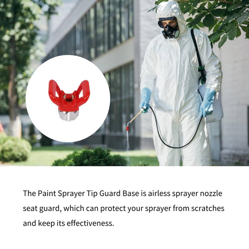 Hztyyier Paint Sprayer Tip Guard Base Airless Paint Sprayer Titan Guard Assembly Sprayer Nozzle Tool Compatible for Airless PaintUniversal Replacement Accessories (Red) - Image 2